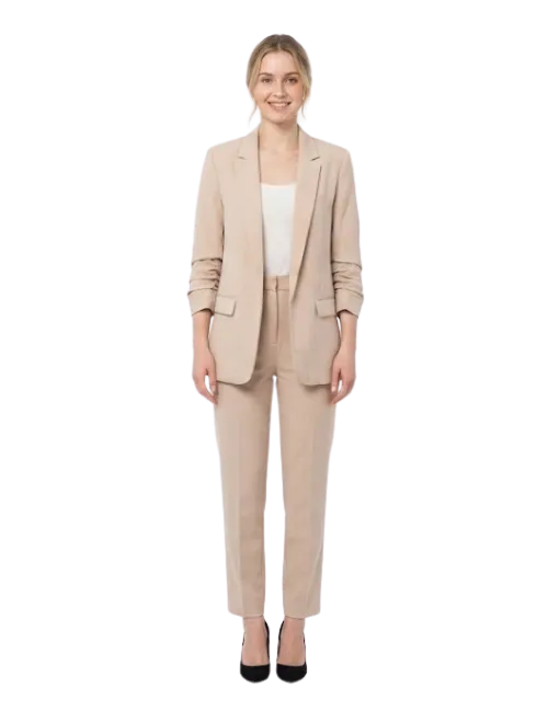 Ruched Sleeve Blazer